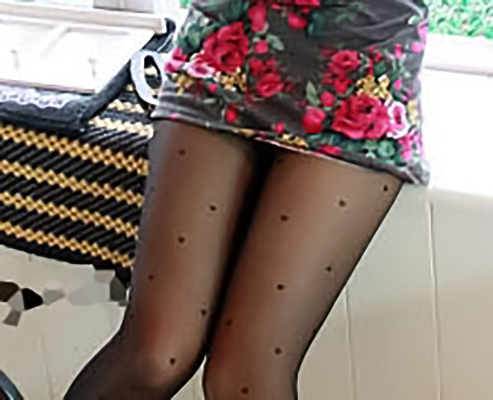 Heart Patterned Sheer Pantyhose