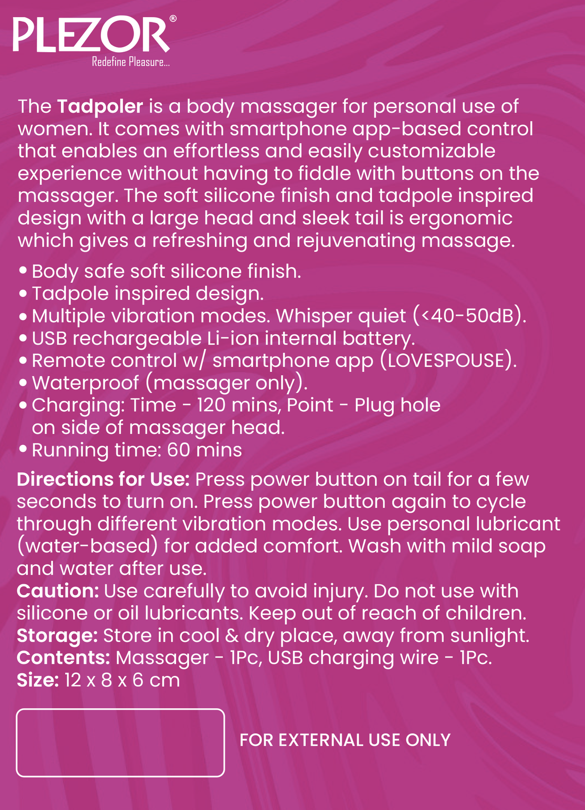 Twizzy Tadpoler Body Massager w/ Smartphone App Control