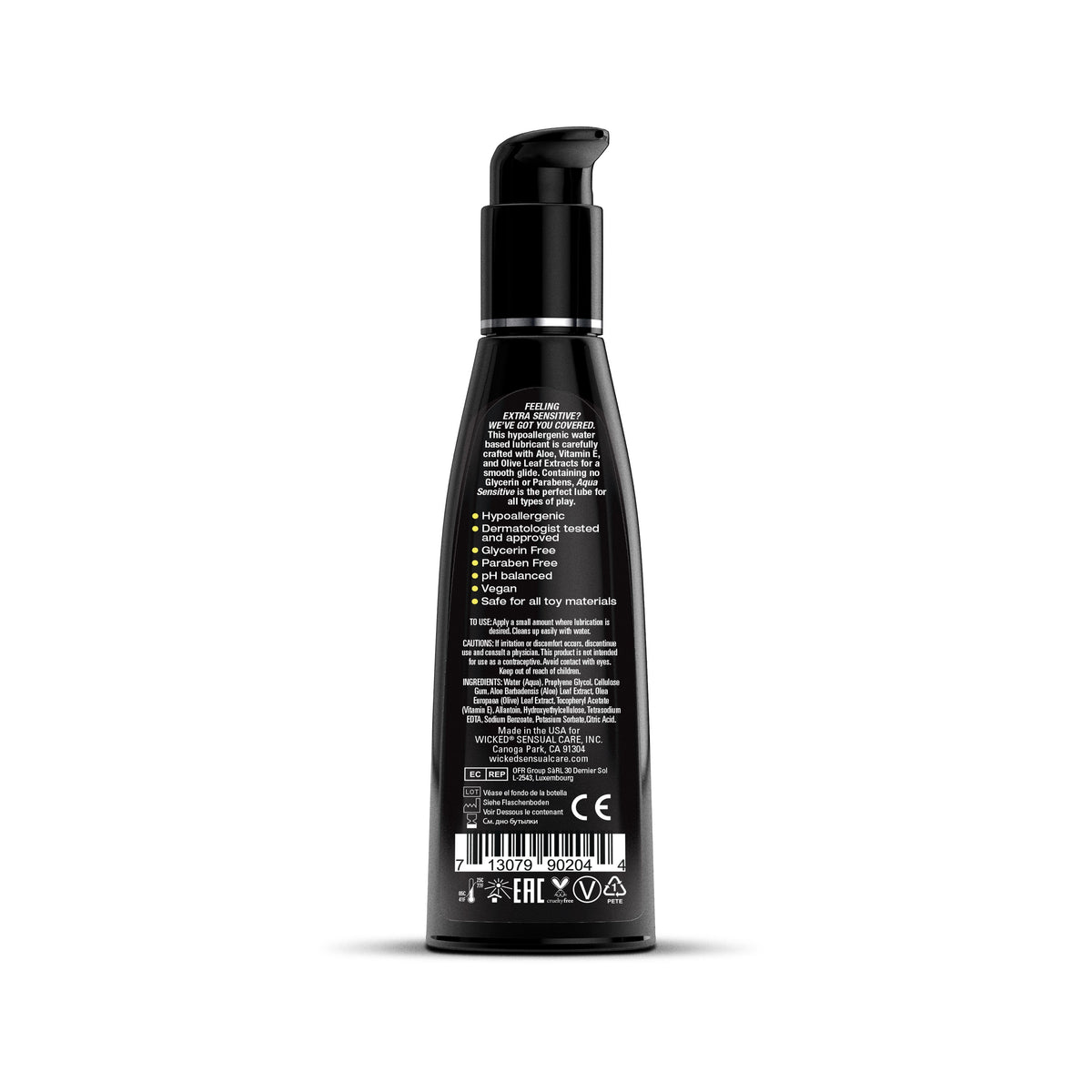 Wicked Aqua Sensitive Water Based Lubricant 120ml